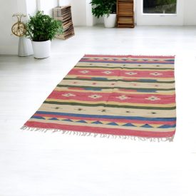   Indiai Kilim szőnyeg 140x200 modern kelim szőnyeg pamutból