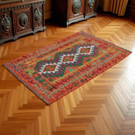   Chobi Kilim szőnyeg 86x129 kézi szövésű afgán gyapjú kilim