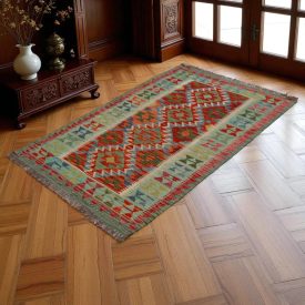   Kilim szőnyeg Chobi 155x98 kézi szövésű afgán gyapjú szőttes