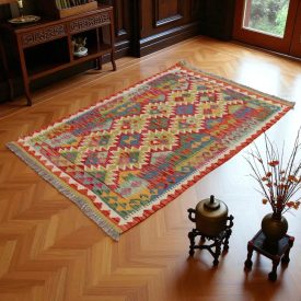  Kilim szőnyeg Chobi 150x100 kézi szövésű afgán gyapjú kilim
