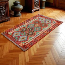   Chobi Kilim szőnyeg 156x98 kézi szövésű afgán gyapjú kilim