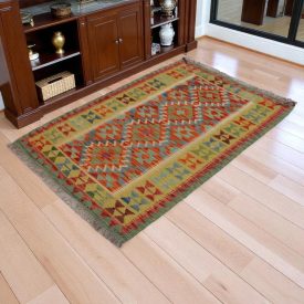   Chobi Kilim szőnyeg 152x101 kézi szövésű afgán gyapjú kilim