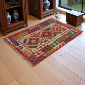   Kilim szőnyeg Chobi 144x99 kézi szövésű afgán gyapjú kilim