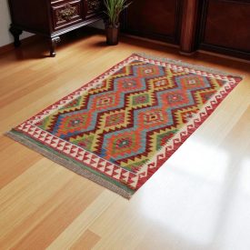   Kézi szövésű Kilim szőnyeg Chobi 141x100 afgán gyapjú kilim