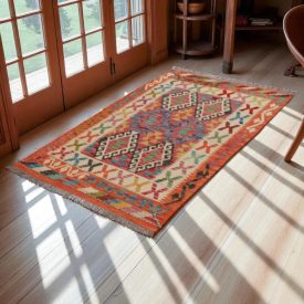   Kilim szőnyeg Chobi 158x102 kézi szövésű afgán gyapjú kilim