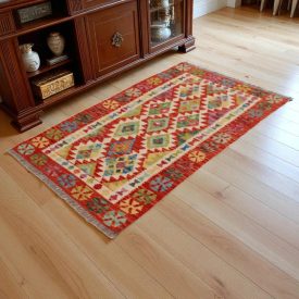   Chobi Kilim szőnyeg 156x93 kézi szövésű afgán gyapjú kilim