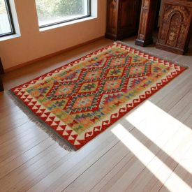   Kilim szőnyeg Chobi 155x101 kézi szövésű afgán gyapjú szőttes