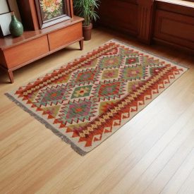   Kilim szőnyeg Chobi 145x103 kézi szövésű afgán gyapjú kilim
