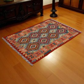   Chobi Kilim szőnyeg 146x101 kézi szövésű afgán gyapjú kilim