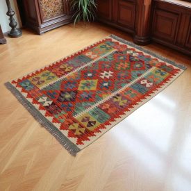   Kilim szőnyeg Chobi 148x100 kézi szövésű afgán gyapjú kilim