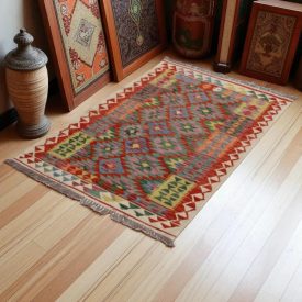   Kilim szőnyeg Chobi 151x105 kézi szövésű afgán gyapjú kilim