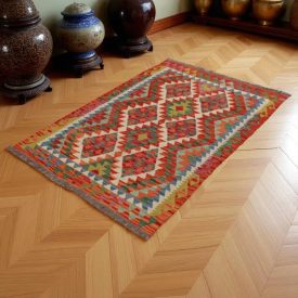   Kilim szőnyeg Chobi 152x102 kézi szövésű afgán gyapjú kilim