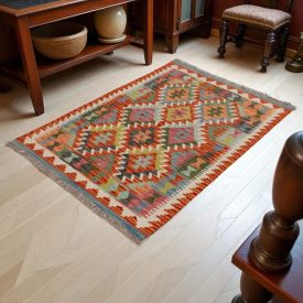   Kilim szőnyeg Chobi 145x103 kézi szövésű afgán gyapjú kilim