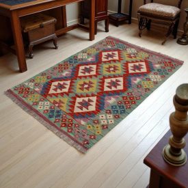   Chobi Kilim szőnyeg 157x102 kézi szövésű afgán gyapjú kilim