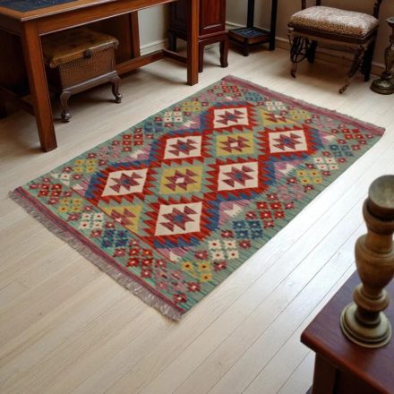 Chobi Kilim szőnyeg 157x102 kézi szövésű afgán gyapjú kilim