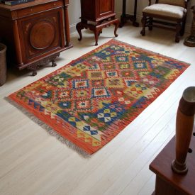   Kilim szőnyeg Chobi 148x101 kézi szövésű afgán gyapjú kilim
