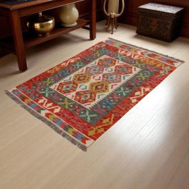  Kézi szövésű Kilim szőnyeg Chobi 138x101 afgán gyapjú kilim
