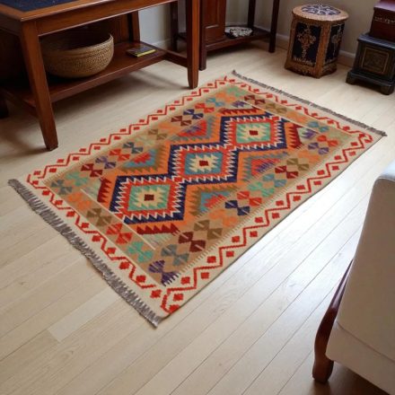 Kilim szőnyeg Chobi 146x100 kézi szövésű afgán gyapjú kilim