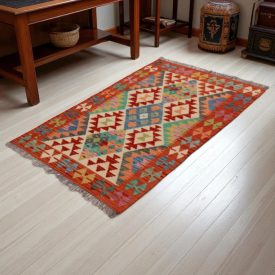   Kilim szőnyeg Chobi 152x97 kézi szövésű afgán gyapjú kilim