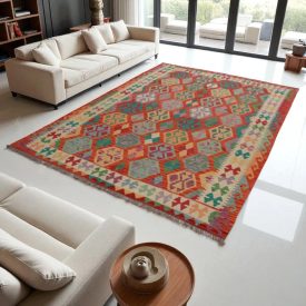   Kilim szőnyeg Chobi 203x292 kézi szövésű afgán gyapjú kilim