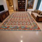 Chobi Kilim szőnyeg 301x484 kézi szövésű afgán gyapjú kilim