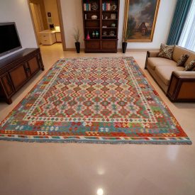   Chobi Kilim szőnyeg 301x484 kézi szövésű afgán gyapjú kilim