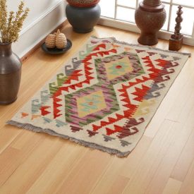   Afgán Kilim szőnyeg Chobi 59x87 kézi szövésű etnikai kilim