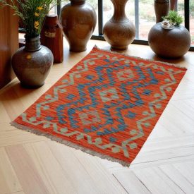   Etnikai Kilim szőnyeg Chobi 94x69 kézi szövésű afgán gyapjú kilim