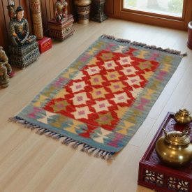   Kilim szőnyeg Chobi 90x56 kézi szövésű afgán gyapjú kilim
