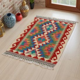   Kilim szőnyeg Chobi 86x61 kézi szövésű afgán gyapjú kilim