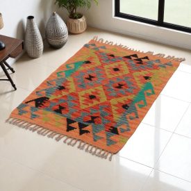   Kilim szőnyeg Chobi 88x60 kézi szövésű afgán gyapjú kilim