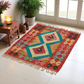   Kilim szőnyeg Chobi 88x64 kézi szövésű afgán gyapjú kilim