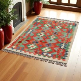   Kilim szőnyeg Chobi 147x100 kézi szövésű afgán gyapjú kilim