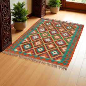   Kilim szőnyeg Chobi 149x103 kézi szövésű afgán gyapjú kilim