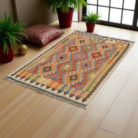   Kilim szőnyeg Chobi 104x153 kézi szövésű afgán gyapjú kilim