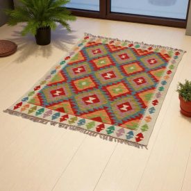   Kézi szövésű Kilim szőnyeg Chobi 147x98 kézi szövésű etnikai kilim