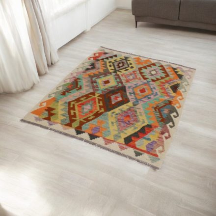 Afgán Kilim szőnyeg Chobi 110x146 etnikai kézi szövésű Kilim