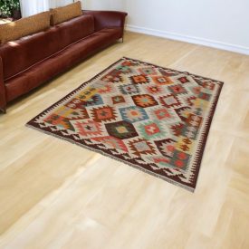   Afgán Kilim szőnyeg Chobi 148x203 etnikai kézi szövésű Kilim