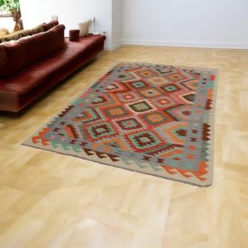   Etnikai Kilim szőnyeg Chobi 172x251 kézi szövésű afgán Kilim
