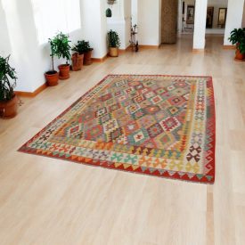   Kézi szövésű Kilim Chobi 207x290 afgán gyapjú Kilim szőnyeg