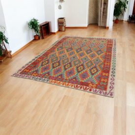  Etnikai Kilim szőnyeg Chobi 202x295 kézi szövésű afgán Kilim