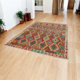   Etnikai Kilim szőnyeg Chobi 200x296 kézi szövésű afgán Kilim