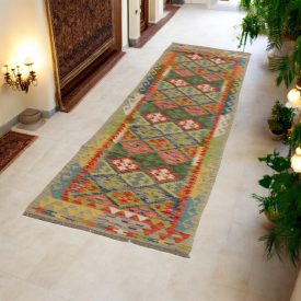   Gyapjú Kilim futószőnyeg Chobi 79x292 kézi szövésű afgán Kilim
