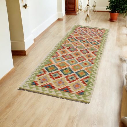 Chobi Kilim futószőnyeg 89x293 kézi szövésű gyapjú kelim