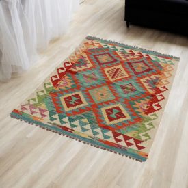   Afgán Kilim szőnyeg Chobi 80x124 etnikai kézi szövésű Kilim