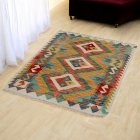   Gyapjú Kilim szőnyeg Chobi 85x115 kézi szövésű afgán Kilim