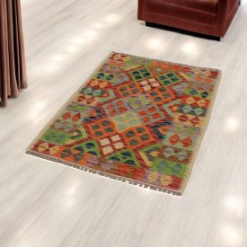   Gyapjú Kilim szőnyeg Chobi 84x118 kézi szövésű afgán Kilim