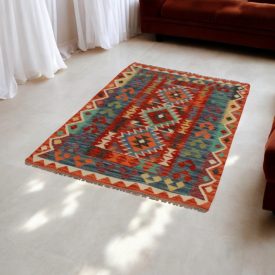   Etnikai Kilim szőnyeg Chobi 101x147 kézi szövésű afgán Kilim
