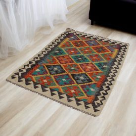   Etnikai Kilim szőnyeg Chobi 103x145 kézi szövésű szőttes szőnyeg