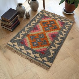   Afgán Kilim szőnyeg Chobi 64x91 kézi szövésű etnikai Kilim